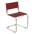 Chaise cantilever – Piétement chromé, cuir reconstitué, 1 personne