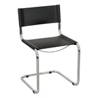 Chaise cantilever – Piétement chromé, cuir reconstitué, 1 personne