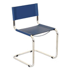 Chaise cantilever – Piétement chromé, cuir reconstitué, 1 personne