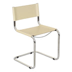 Chaise cantilever – Piétement chromé, cuir reconstitué, 1 personne