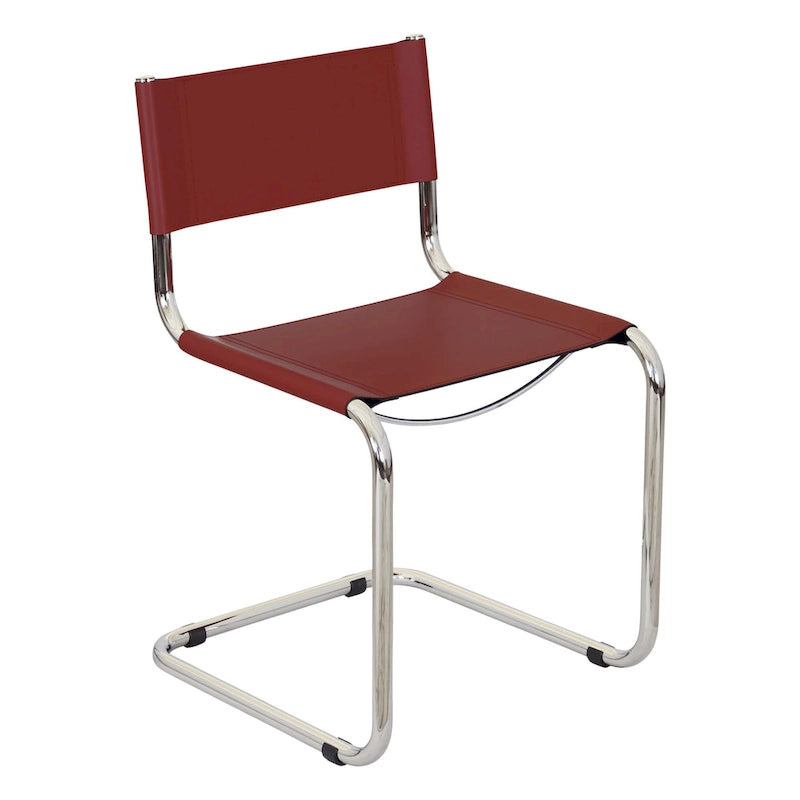 Chaise cantilever – Piétement chromé, cuir reconstitué, 1 personne