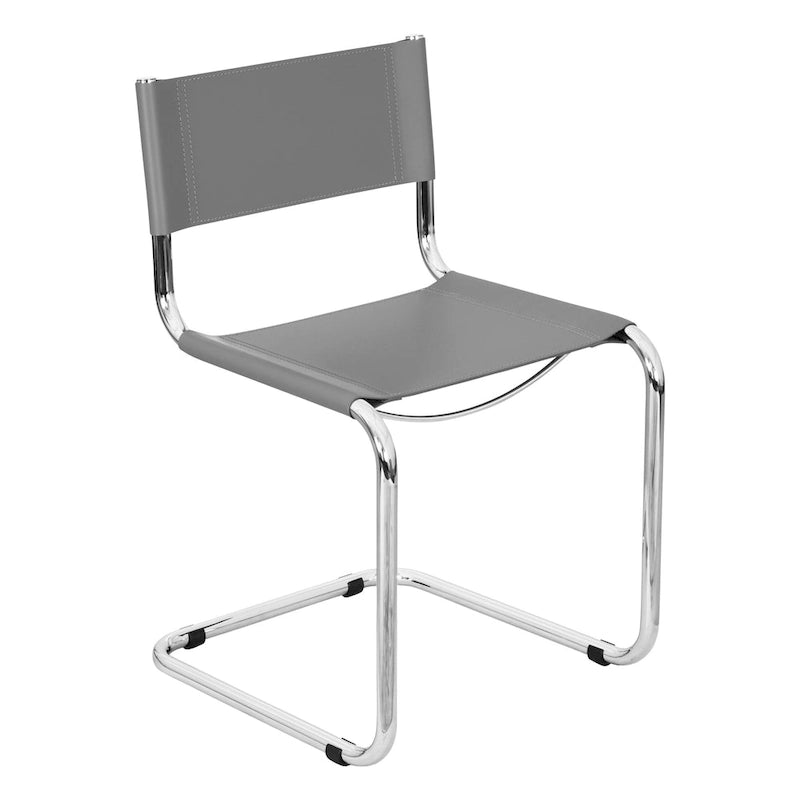 Chaise cantilever – Piétement chromé, cuir reconstitué, 1 personne