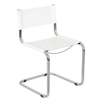 Chaise cantilever – Piétement chromé, cuir reconstitué, 1 personne