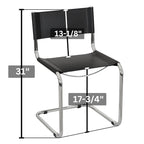 Chaise cantilever – Piétement chromé, cuir reconstitué, 1 personne