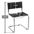 Chaise cantilever – Piétement chromé, cuir reconstitué, 1 personne