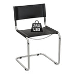 Chaise cantilever – Piétement chromé, cuir reconstitué, 1 personne