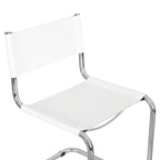 Chaise cantilever – Piétement chromé, cuir reconstitué, 1 personne