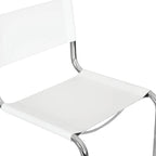 Chaise cantilever – Piétement chromé, cuir reconstitué, 1 personne
