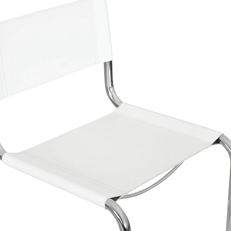 Chaise cantilever – Piétement chromé, cuir reconstitué, 1 personne