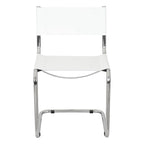 Chaise cantilever – Piétement chromé, cuir reconstitué, 1 personne