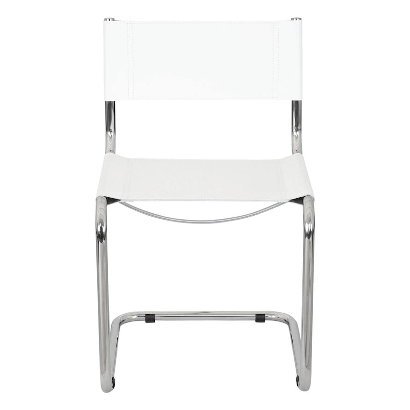 Chaise cantilever – Piétement chromé, cuir reconstitué, 1 personne