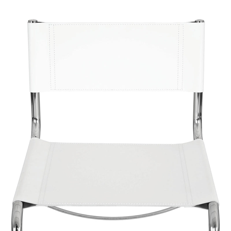 Chaise cantilever – Piétement chromé, cuir reconstitué, 1 personne