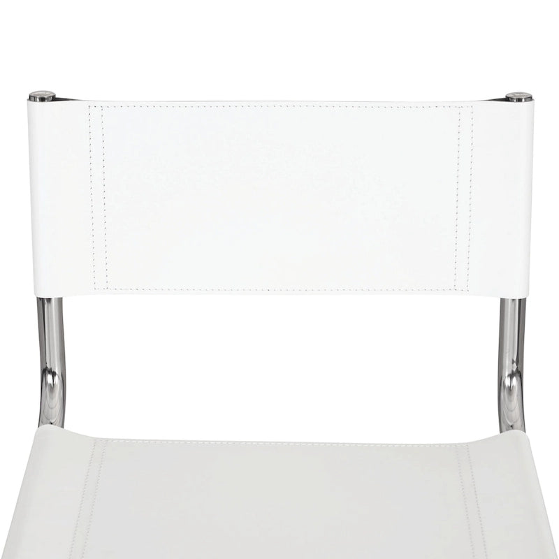Chaise cantilever – Piétement chromé, cuir reconstitué, 1 personne