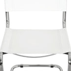 Chaise cantilever – Piétement chromé, cuir reconstitué, 1 personne