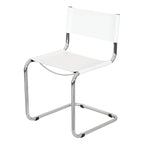 Chaise cantilever – Piétement chromé, cuir reconstitué, 1 personne