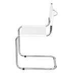 Chaise cantilever – Piétement chromé, cuir reconstitué, 1 personne