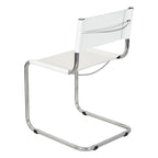 Chaise cantilever – Piétement chromé, cuir reconstitué, 1 personne