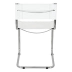 Chaise cantilever – Piétement chromé, cuir reconstitué, 1 personne