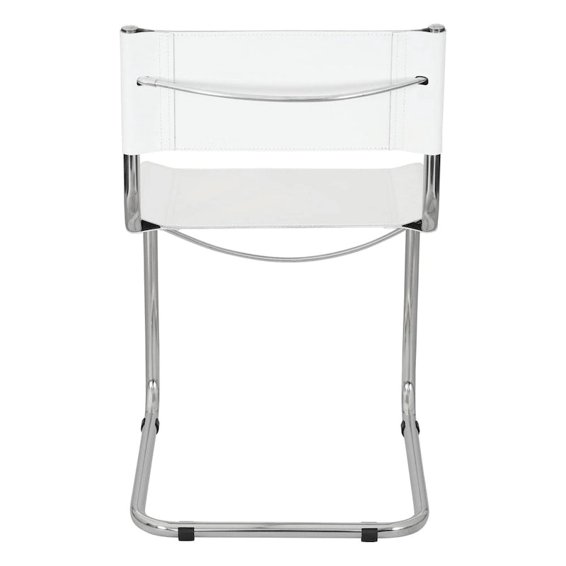 Chaise cantilever – Piétement chromé, cuir reconstitué, 1 personne