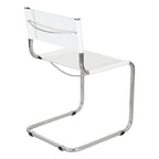 Chaise cantilever – Piétement chromé, cuir reconstitué, 1 personne