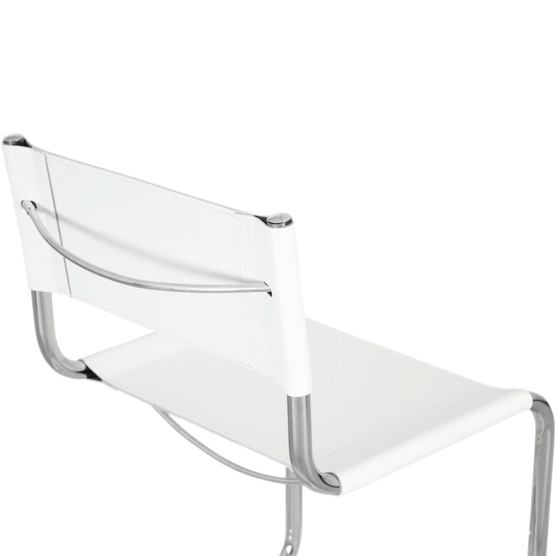 Chaise cantilever – Piétement chromé, cuir reconstitué, 1 personne