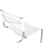 Chaise cantilever – Piétement chromé, cuir reconstitué, 1 personne