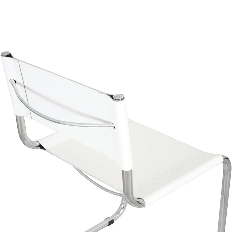 Chaise cantilever – Piétement chromé, cuir reconstitué, 1 personne