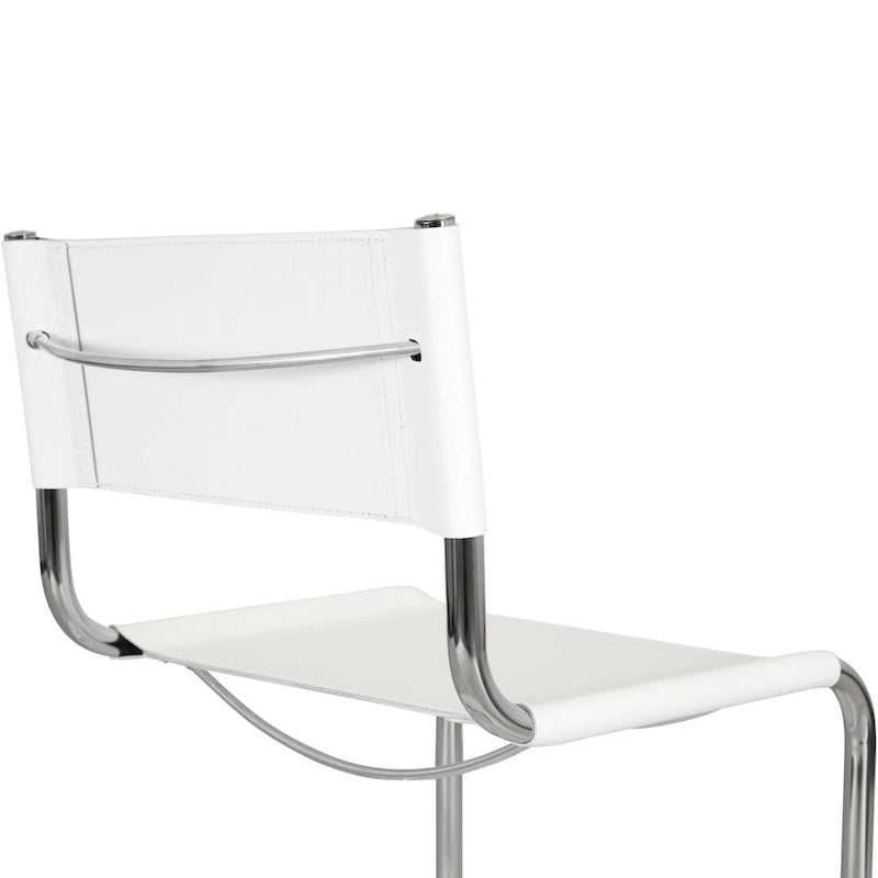 Chaise cantilever – Piétement chromé, cuir reconstitué, 1 personne