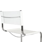 Chaise cantilever – Piétement chromé, cuir reconstitué, 1 personne
