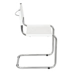 Chaise cantilever – Piétement chromé, cuir reconstitué, 1 personne