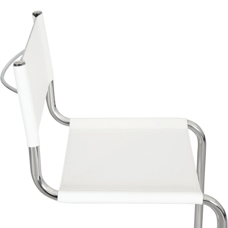 Chaise cantilever – Piétement chromé, cuir reconstitué, 1 personne