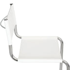 Chaise cantilever – Piétement chromé, cuir reconstitué, 1 personne