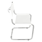Chaise cantilever – Piétement chromé, cuir reconstitué, 1 personne