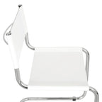 Chaise cantilever – Piétement chromé, cuir reconstitué, 1 personne