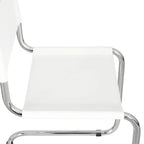 Chaise cantilever – Piétement chromé, cuir reconstitué, 1 personne