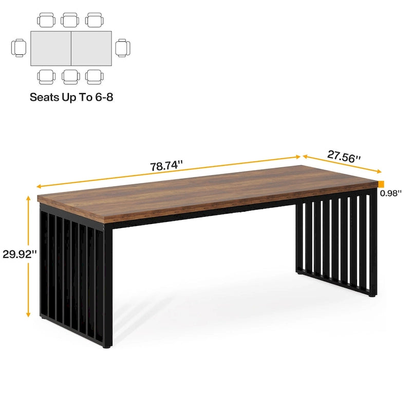 Table de salle à manger Chêne et Noir pour 6-8 Personnes