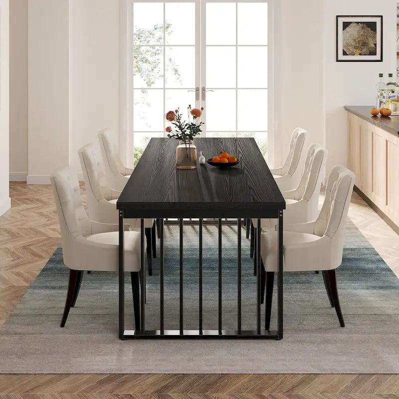 Table de salle à manger Chêne et Noir pour 6-8 Personnes