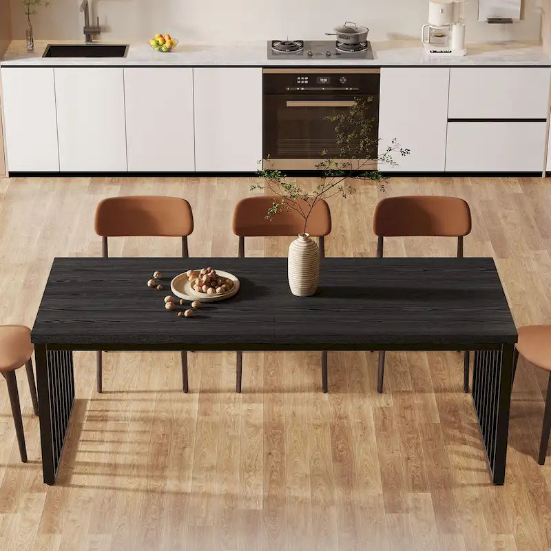 Table de salle à manger Chêne et Noir pour 6-8 Personnes