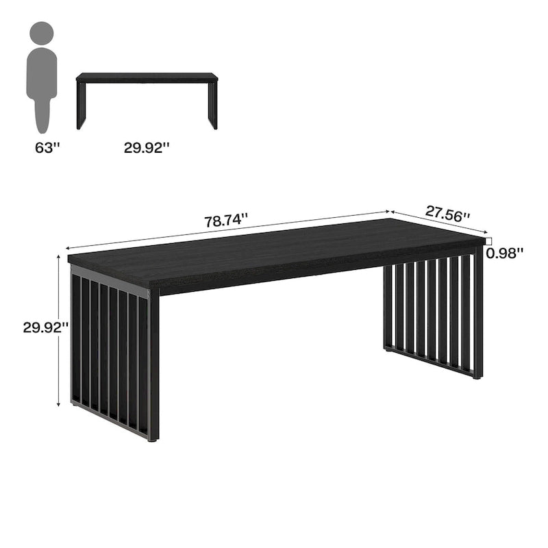 Table de salle à manger Chêne et Noir pour 6-8 Personnes