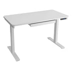Bureau électrique assis-debout blanc / graphite / noyer / noir, une personne, 122 cm L