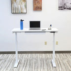 Bureau électrique assis-debout blanc / graphite / noyer / noir, une personne, 122 cm L
