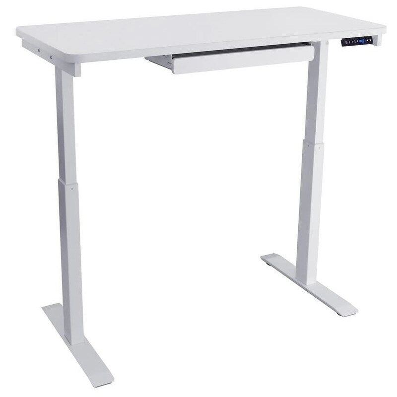 Bureau électrique assis-debout blanc / graphite / noyer / noir, une personne, 122 cm L