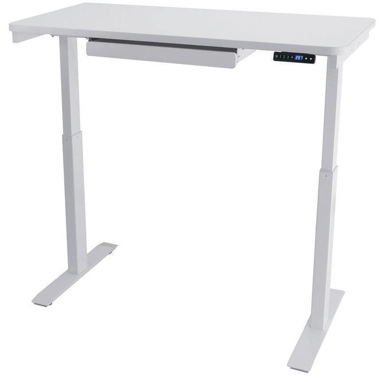 Bureau électrique assis-debout blanc / graphite / noyer / noir, une personne, 122 cm L