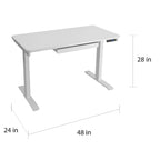 Bureau électrique assis-debout blanc / graphite / noyer / noir, une personne, 122 cm L