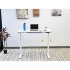 Bureau électrique assis-debout blanc / graphite / noyer / noir, une personne, 122 cm L