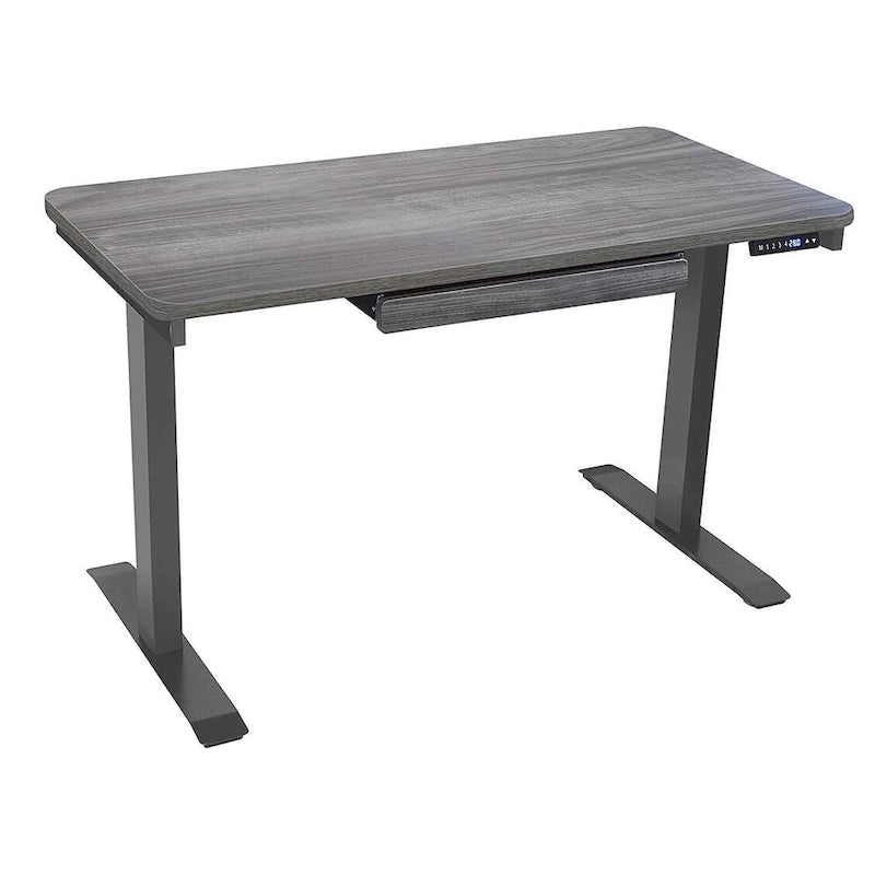 Bureau électrique assis-debout blanc / graphite / noyer / noir, une personne, 122 cm L