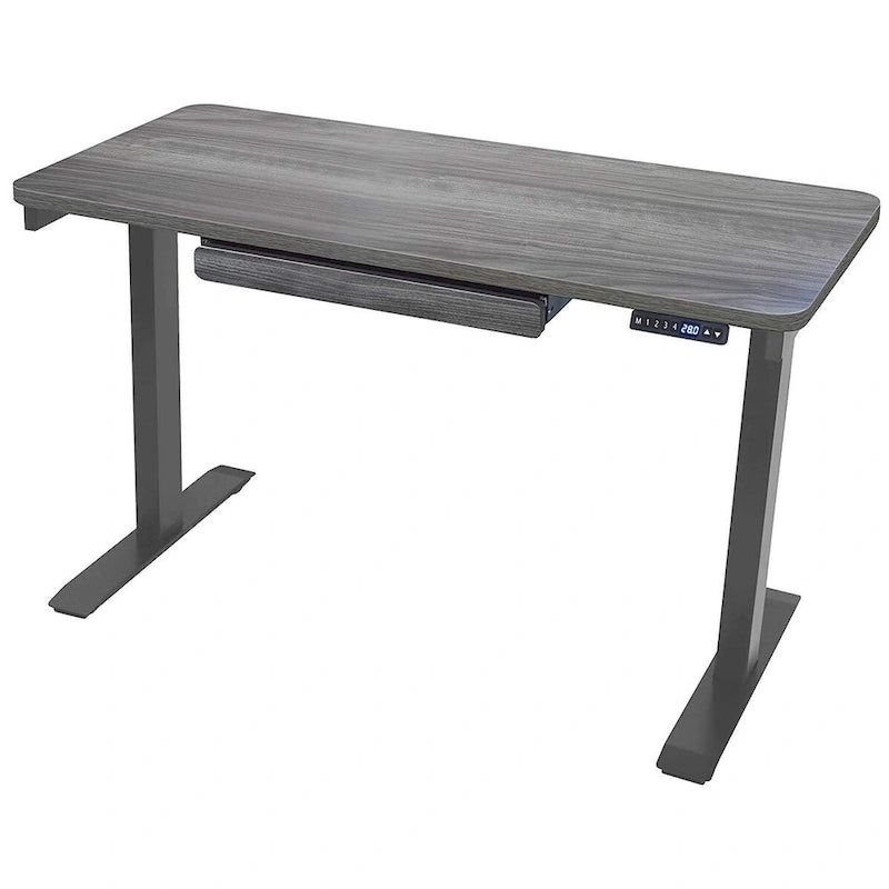 Bureau électrique assis-debout blanc / graphite / noyer / noir, une personne, 122 cm L