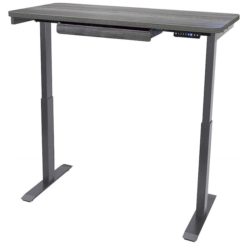 Bureau électrique assis-debout blanc / graphite / noyer / noir, une personne, 122 cm L