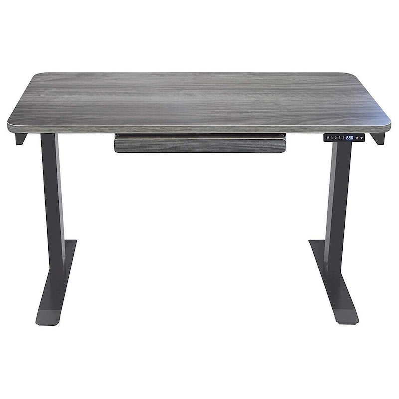 Bureau électrique assis-debout blanc / graphite / noyer / noir, une personne, 122 cm L