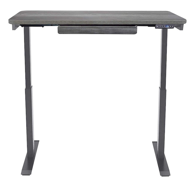 Bureau électrique assis-debout blanc / graphite / noyer / noir, une personne, 122 cm L